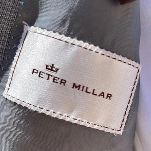 Peter Millar Graph Check Men 36 Gray Two Button Blazer Sport Coat Made in Canada - Picture 1 of 14