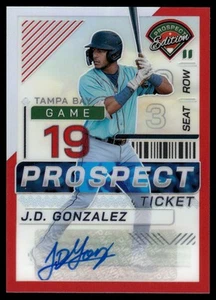 2024 Panini Prospect Edition J.D. Gonzalez Red Prizm Auto /199 #116 - Bild 1 von 2
