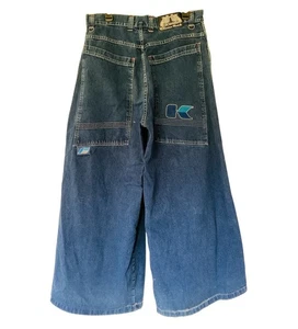 VTG Kikwear Jeans Mens 32 Blue Baggy Raver Y2K Denim 90s Grunge Skater Wide Jnco - Picture 1 of 19