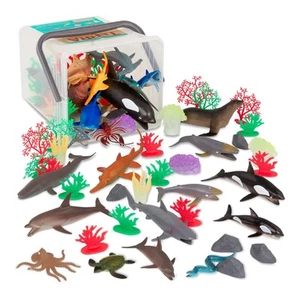 – 60 Pcs Marine World – Realistic Ocean Animals Toys – Plastic Sea Animal Fig... - Picture 1 of 9