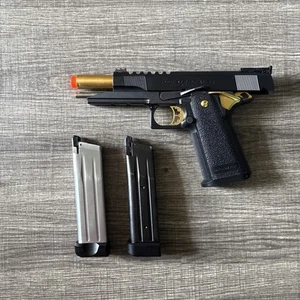 Tokyo Marui Gold Match Hi-Capa 5.1 GBB Airsoft Pistol - BLACK/GOLD - Picture 1 of 3