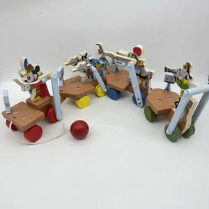 Walt Disney Store 100 Decades Mickey’s Band Wooden Pull Toy Train Series 2/10 - Picture 1 of 14