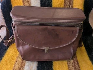 Vintage Hinson Leder Kameratasche braun distressed MCM 40er 50er USA Riemen rustikal - Bild 1 von 4