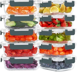 10 Packs 22 Oz Glass Meal Prep Containers, Glass Food Storage Containers with Li - Picture 1 of 12