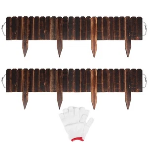 2 Pack Garden Wooden Fence Anti-Corrosive Outdoor Landscape Edging Flexible D... - Picture 1 of 6