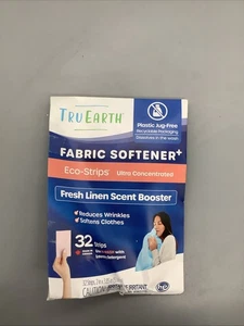 TRUEEARTH - Suavizante de telas + - Tiras ecológicas - Potenciador de aroma de lino fresco - 32 tiras - Imagen 1 de 7