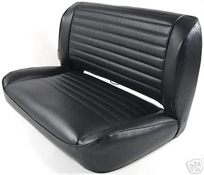 КОМПЛЕКТ ОБИВКИ - ПОДХОДИТ ДЛЯ ЗАДНЕЙ ФИКСИРОВАННОЙ СКАМЬИ JEEP CJ YJ 1976-1985 - черный джинсовый винил - Изображение 1 из 3