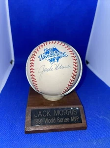 Twins JACK MORRIS Signed 1991 World Series Baseball - Rare - Foto 1 di 3