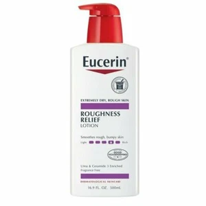 Eucerin Roughness Relief Lotion Urea & Ceramide Enriched Uscented 16.9 oz 2 Pack - Picture 1 of 9