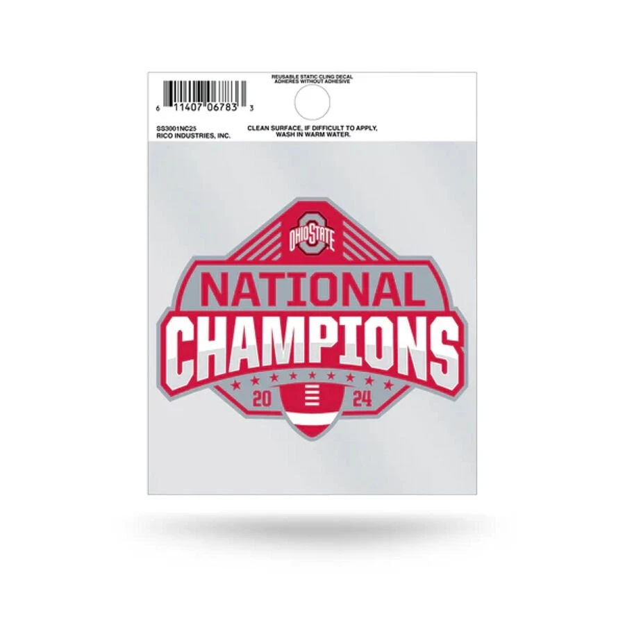 Ohio State Buckeyes 2024 NCAA College Football National Champions - Static Cling - Image 1 of 1