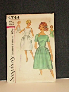 Vintage 1960s  Party Dress pattern,  Bust 36 Cut & Complete, Doris Day style - Picture 1 of 3