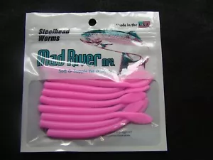 MAD RIVER 3" STEELHEAD WORMS CON CODA AZIONE 10/PK - SCEGLI COLORE - Foto 1 di 9