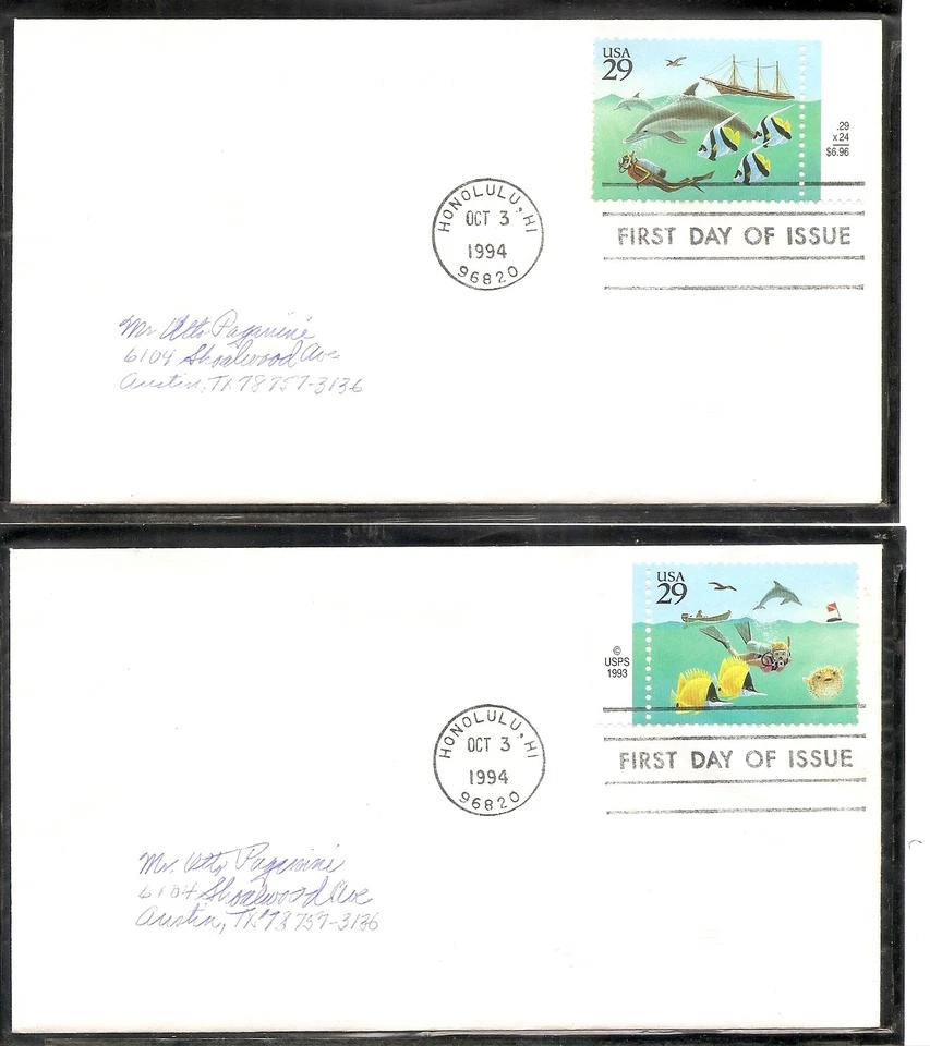 US SC # 2863 And 2864 Sea Creatures FDC . No Cachet - Image 1 of 1