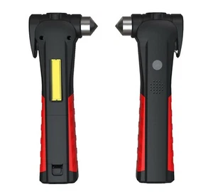 Multifunction Rescue Device Hammer Belt Cutter Glass Breaker Torch SOS Alarm - Picture 1 of 12