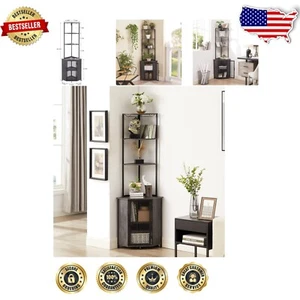 Elegant Space-Saving Corner Bookshelf - 6-Tier Style for Home Office & Living - Picture 1 of 9