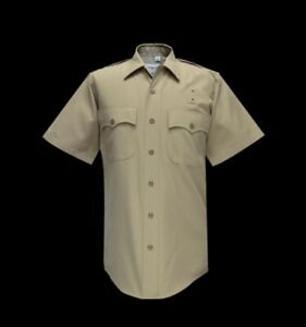 Flying Cross Short Sleeve Uniform Shirt Highway Patrol Sheriff CHP Tan Mult Size