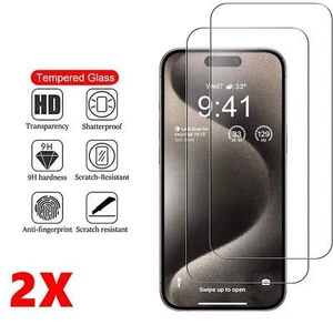 2x Tempered Glass Screen Protector For iPhone 15 PRO MAX - Picture 1 of 4