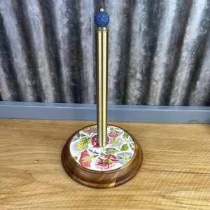 MacKenzie Childs Morning Glory Wood & Enamel Paper Towel Holder Retired - Picture 1 of 7