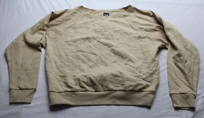 Gap Women's Vintage Soft Relaxed Boatneck Sweatshirt CA4 Beige Check Size XS - Image 1 of 4