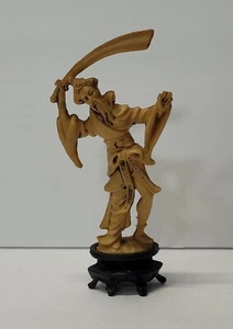 Statuina statua guerriero stile asiatico vintage - plastica dura - decoro orientale - 6" - Foto 1 di 6