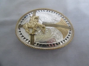 Montana Silversmiths End of Trail Southwestern Buckle Silver Plated Gold Accents - Picture 1 of 2