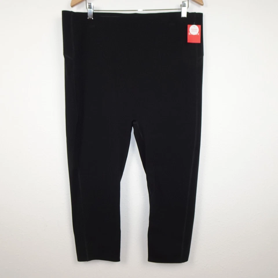 Spanx Cropped Icon Pull On Leggings Very Black 50151R High Waist Stretch XL