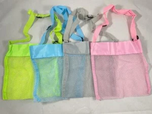 New 4 pcs Colorful Mesh Beach Bag Light Weight Sand Away Portable Foldable Lots - Picture 1 of 7