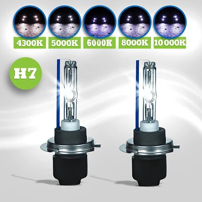 2X 55W H7 HID Xenon Bulbs Replacement Car Headlight Lamp Metal Base 5000K~12000K - Image 1 of 4