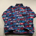 Patagonia Snap T Fleece Mens XL Blue Red Synchilla Abstract Loud Aztec Pullover