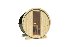 Fasssauna Gartensauna Saunafass Outdoor Sauna unbehandelt Top Qualität 205x160cm - Bild 1 von 8