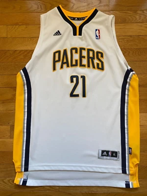 Футболка Дэвида Уэста из Adidas NBA Indiana Pacers мужская размер S молодежная размер XL с нашивкой универсального игрока - Изображение 1 из 4