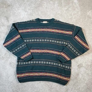 Vintage Woolrich Christmas Sweater Wool Mens XL Woven Knit Pull Over Made in USA - Picture 1 of 8