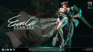 【Auf Lager】 Metaverse Cyborg Girl Ginny EvanLee Sammlerstück LED Statue Ein Studio - Bild 1 von 9