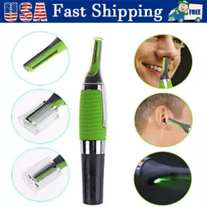 Hot Men Nose Ear Face Neck Eyebrow Hair Mustache Beard Trimmer Shaver Clipper PE - Picture 1 of 13