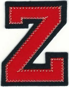 2 1/4" x 2 1/2" Red Dark Navy Blue Block Letterman's Letter Z Felt Patch - Picture 1 of 1
