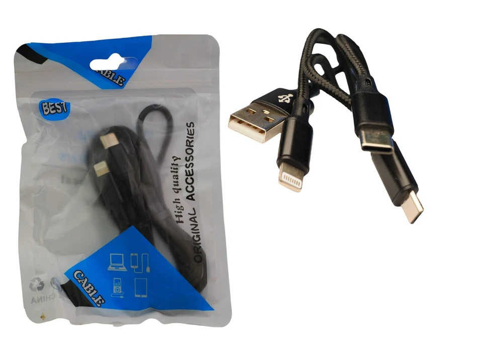 USB Fast Charger Cable For iPhone Android And C All in One - Image 1 of 1