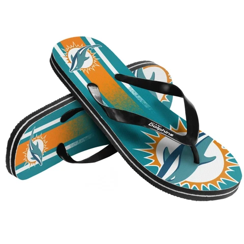 Miami Dolphins NFL Unisex Gradient Flip Flops, 5 Sizes, FREE SHIP Cover