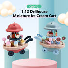 1:12 Dollhouse Miniature Candy Ice Cream Cart Small Trolley Kid Pretend Play   q