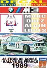 DECAL BMW M3 E30 M.DUEZ TOUR DE CORSE 1989 6th (06)