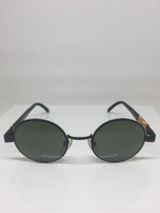 Nuovi occhiali da sole vintage PERSOL MOSCHINO MC 284 rotondi NUOVI VECCHI STOCK nero & oro - Foto 1 di 9