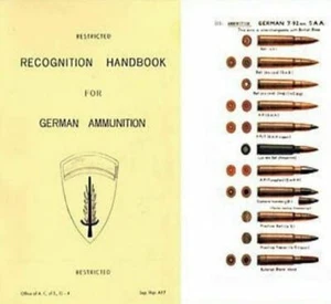GERMAN AMMO RECOGNITION GUN SHELLS,CARTRIDGE U.S.MANUAL CDB MARKINGS,TRANSLATION - Picture 1 of 5