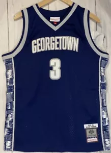 Georgetown Allen Iverson Mitchell Ness Youth XL 18 20 Stitch Name Jersey NWT $90 - Picture 1 of 8
