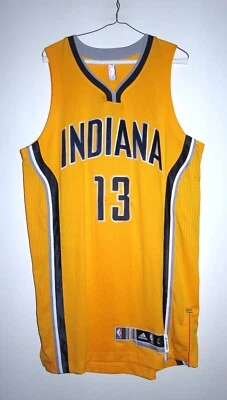 Pro Cut Authentic Adidas Indiana Pacers Paul George #13 Alternate Gold Jersey - Image 1 of 4