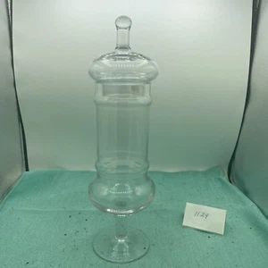Vintage Empoli Clear Apothecary Bottle With Circus Tent Lid 14” Tall - Picture 1 of 12