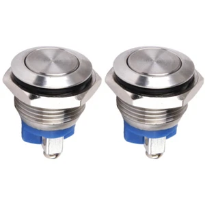 Interruptor de botón momentáneo de 16 mm impermeable para timbre coche 2 piezas - Imagen 1 de 12