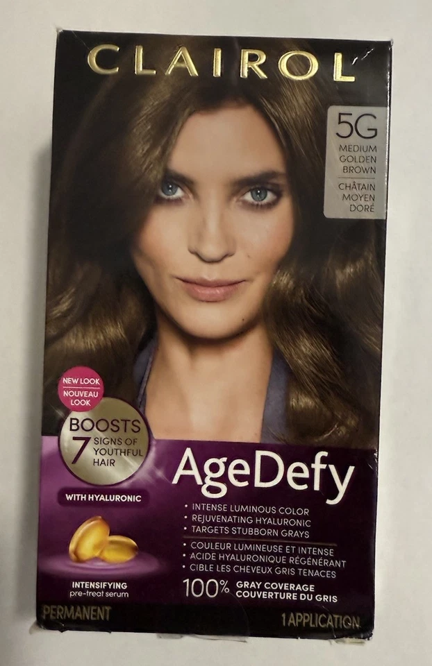 Clairol Age Defy 5G MARRÓN DORADO MEDIO Tono Color de Cabello Permanente SELLADO Foto 1 de 4