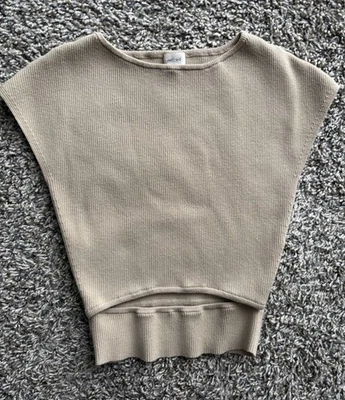 Aritzia Wilfred вязаный Майка женщин размер маленький желтовато-коричневый кремовый вырез без рукавов - Изображение 1 из 4