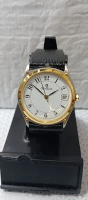 OSCO Cuarzo Lujo Elegante Reloj Hombre Vintage Tono Plateado Cuero Cuarzo 33 mm Foto 1 de 4