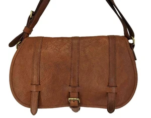 VTG Ralph Lauren Messenger Bag Leather Tote Shoulder Camel Brown Boston Purse - Picture 1 of 10