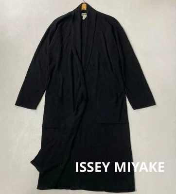 Cárdigan largo tejido negro mezcla lana ISSEY MIYAKE años 90 Foto 1 de 4